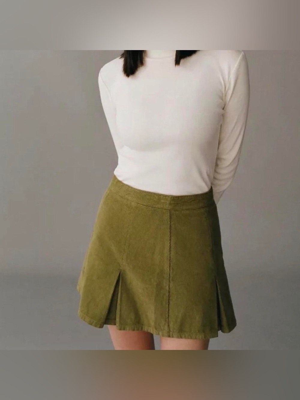 BDG Vintage Olive Green Corduroy Mini Skirt